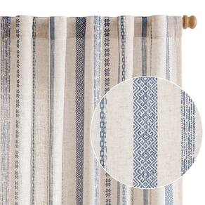Cortinas jinchan Linen Blend Boho 160x160cm, azul, estampado, bege