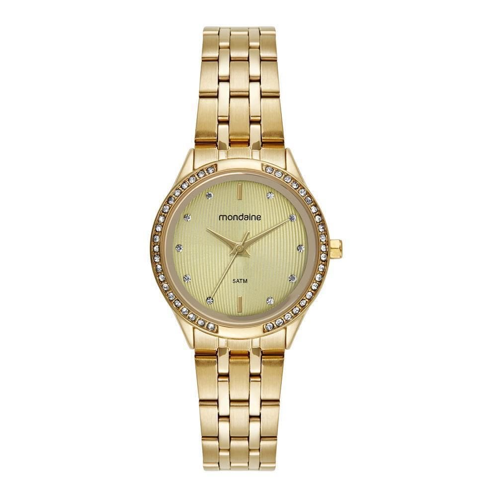 Relogio Mondaine Feminino Ref: 32858Lpmvde1 Clássico Dourado