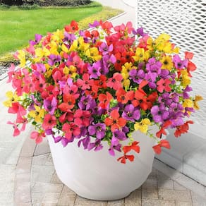 Flores artificiais Homsunny para decoração de primavera ao ar livre x12
