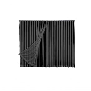 Cortina Blackout Com Voil 3,00x2,30 Para Trilho Suíço preto