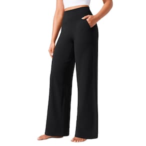 Calças de ioga CRZ YOGA Butterlift de cintura alta, perna larga, preta