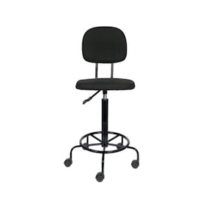 Cadeira caixa alta L duplo base semi tecido preto