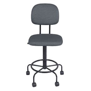 Cadeira caixa alta L duplo base semi tecido cinza