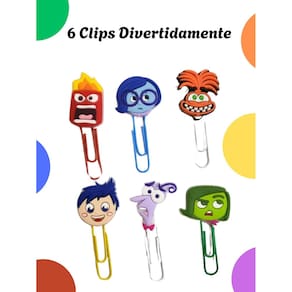 06 Clips Divertidamente clips grande emoçoes papelaria presente volta as aulas organização escritório materia escolar es