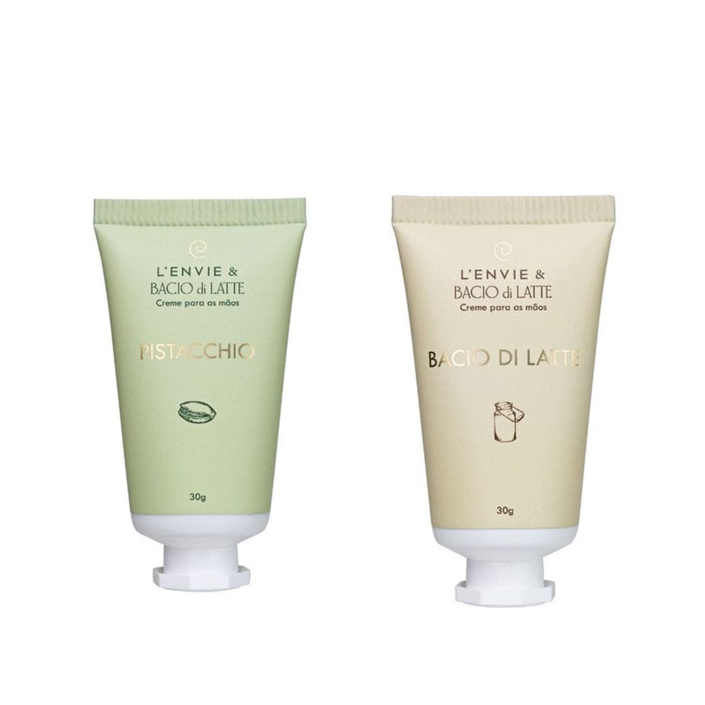 Kit 2 Cremes Para Maos (Bacio Di Latte e Pistacchio) Lenvie