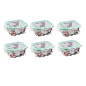 Jogo de 6 Potes 520ml Vidro Fechamento Hermético 4 Travas Marmita