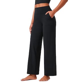 Calças CRZ YOGA Butterlift de cintura alta e perna larga para mulheres negras