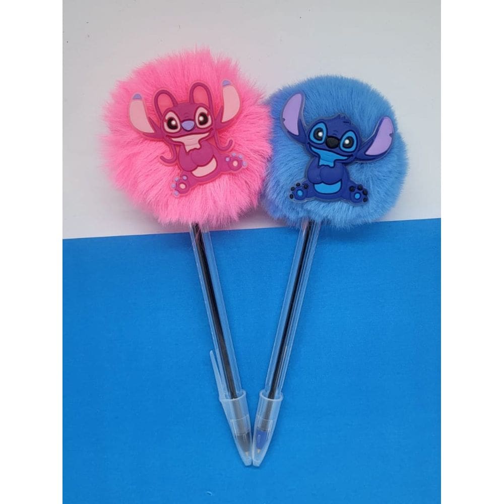 02 Canetas Stitch e Angel namorada Stich material escolar papelaria fofa presente natal volta as aulas