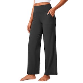 Calças de ioga CRZ YOGA Butterlift de cintura alta, perna larga, cinza, XS