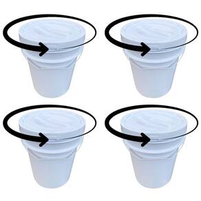 Balde Para Peixes De 20 L E Tampa Rosca - Kit 4 Pçs