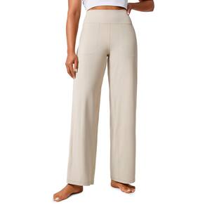 Calças CRZ YOGA Butterlift de cintura alta e perna larga bronzeadas para mulheres