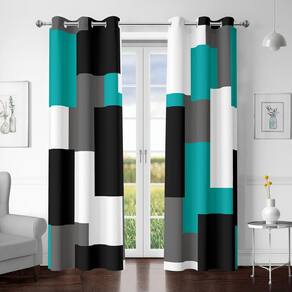 Cortinas Blackout Tyrot Teal/Turquesa 100% Blackout 214x213cm