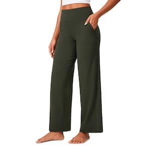 Calças de ioga CRZ YOGA Butterlift de cintura alta e perna larga Olive S