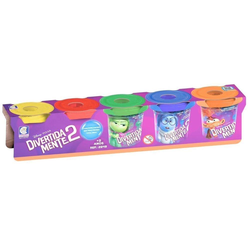 Brinquedo Kit Massinhas Com 5 Potinhos 50G Divertidamente 2