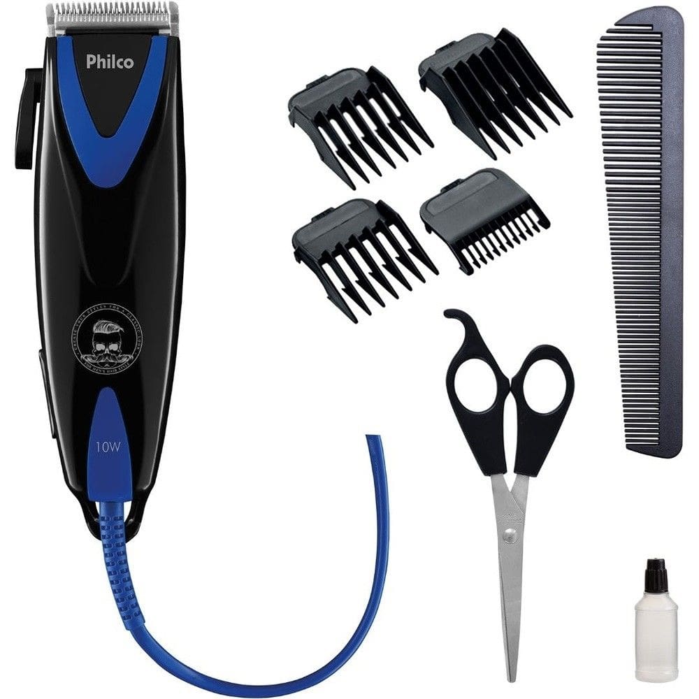 Maquina de Cortar Cabelos Philco 10w Azul preto 220V