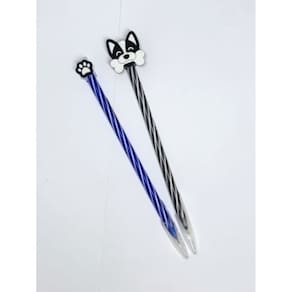 02 Canetas Cis Spiro azul e preta cachorro e patinha pet papelaria material escolar veterinaria