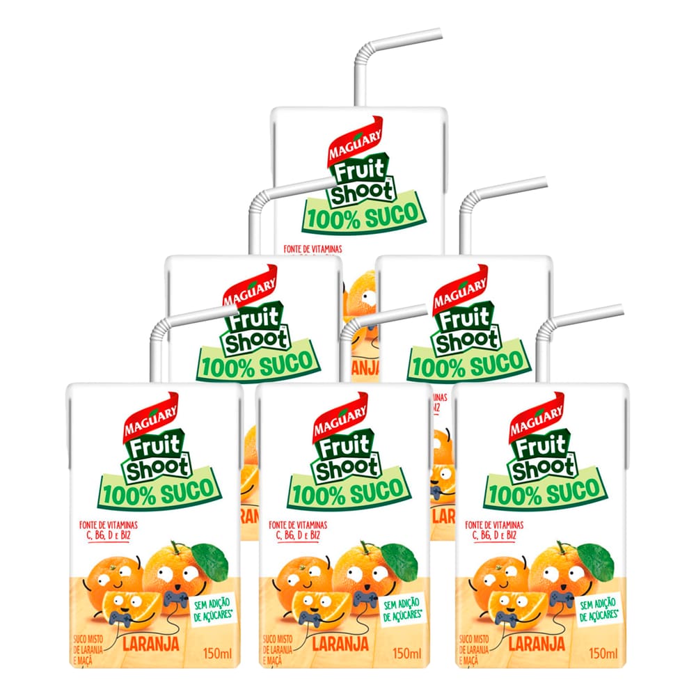 Suco de Laranja Maguary 100% Fruit Shoot 150ml 6 Unidades