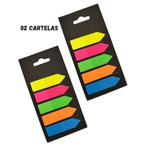 02 Cartelas Notas adesivas seta postiti lembrete adesivo papelaria material escolar escritorio