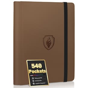 Encadernador de cartões Fabmaker Premium de 9 bolsos para 540 cartões castanhos
