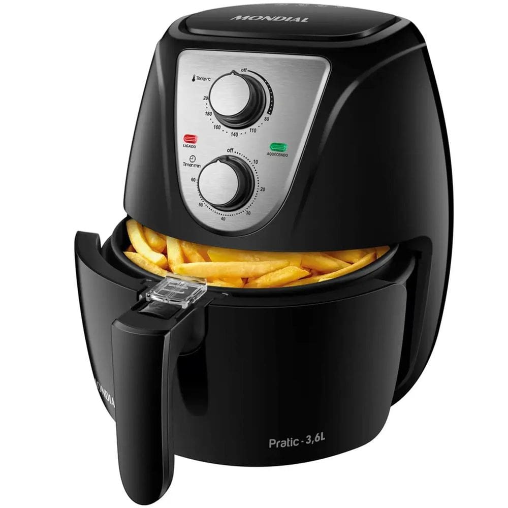 Fritadeira AIR FRYER Mondial 3,6L AF36 - 75992-01 PRETO/INOX 110 VOLTS