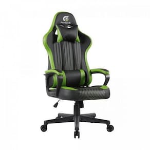Cadeira Gamer Vickers em Poliuretano Preta/Verde