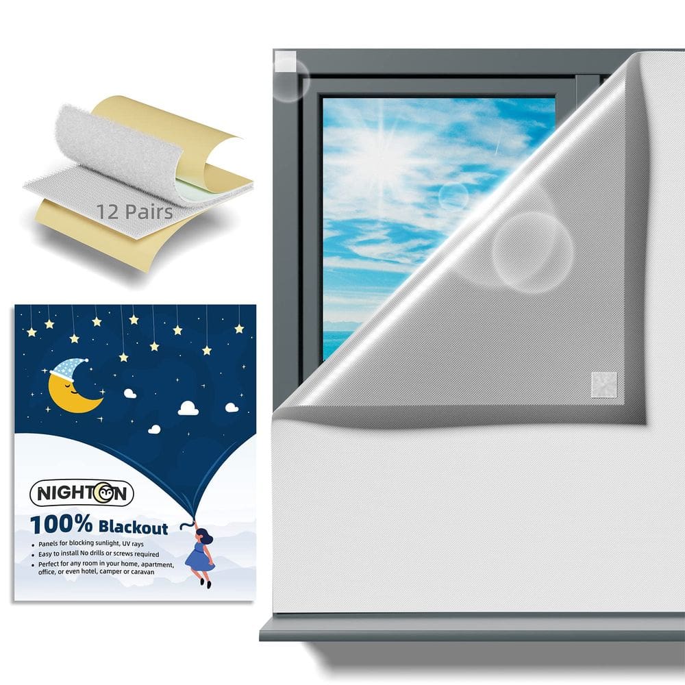 Cortinas Blackout portáteis NIGHTON 101x145cm brancas