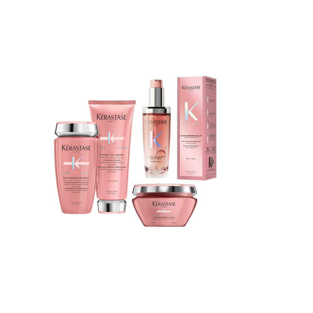 Kit Shampoo+Máscara+Fondant+Óleo Refilável Chroma Absolu