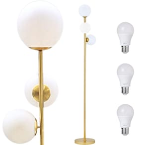 Luminária Piso Chão 166Cm Jabuticaba 3 Globos Gimpo