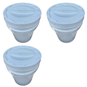 Balde Tampa De Rosquear Para Colocar Ração - Kit 3 Pçs