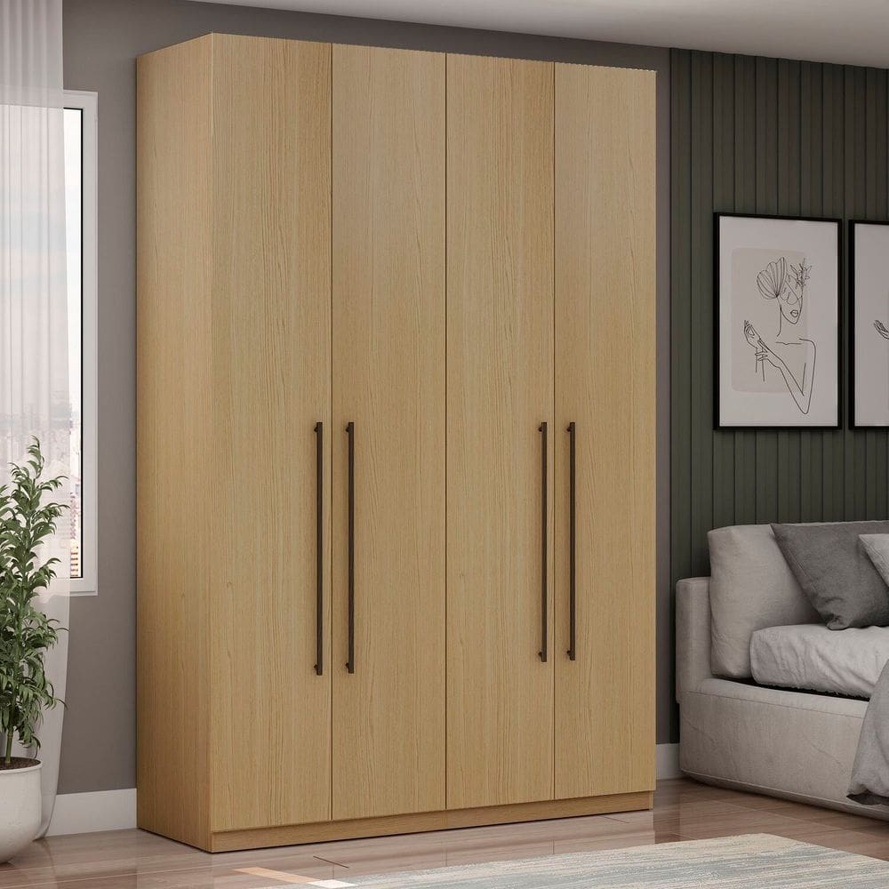 Guarda-roupa Roupeiro 4 Portas 3 Gavetas 100% Mdf Modulado Infinity Savana