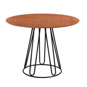Mesa de Jantar Rubi Tampo Laminado100cm Base Metal Preta Cinamomo/Preto