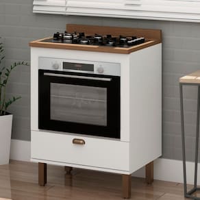 Balcão com Tampo e Espaço para Forno 100% Mdf Branco