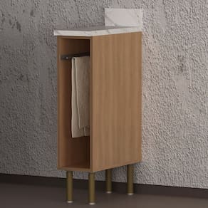 Balcão Nicho 20 Cm com Porta Toalhas Freijó