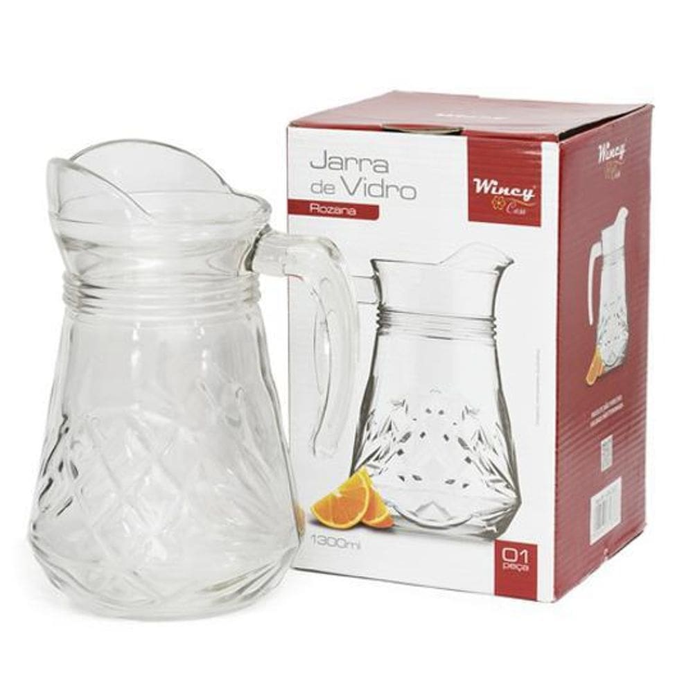 Jarra De Vidro Rozana Para Suco Ou Água 1300Ml - Wincy