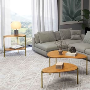 Mesa Canto Orgânica 60cmx60cmx45 Cm Freijó