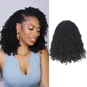 ToyoTress de cabelo de crochê Yanky Twist 30 cm, 8 pacotes, preto azeviche