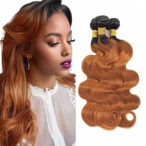 Pacotes de cabelo KODRHAR Ombre Body Wave preto a marrom claro 3x 45-55cm