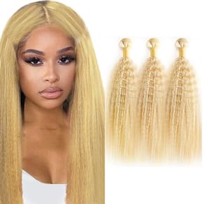 Pacotes de cabelo Aonbamds 613 Blonde Yaki Straight 70-80cm 150g