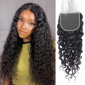 Fecho de renda DSEKCAIN Water Wave 100% cabelo virgem cru 40 cm