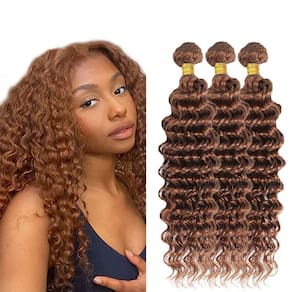 Pacotes de cabelo DiexRlamx Deep Wave Color #30 Castanho 14 cm