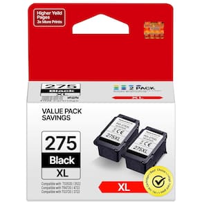 Cartucho de tinta de reposição Wiseta 275XL preto, pacote com 2 unidades Canon