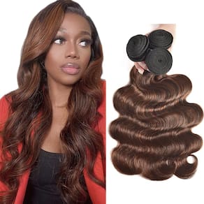 Pacotes de cabelo Necvdcvs P4/30 Highlight Brown Body Wave 3x26-30cm