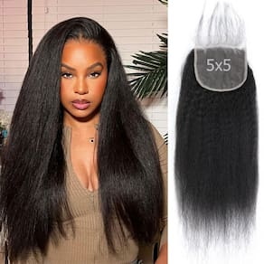 Fecho DSEKCAIN Kinky Straight Hair 5x5 HD Lace 45cm