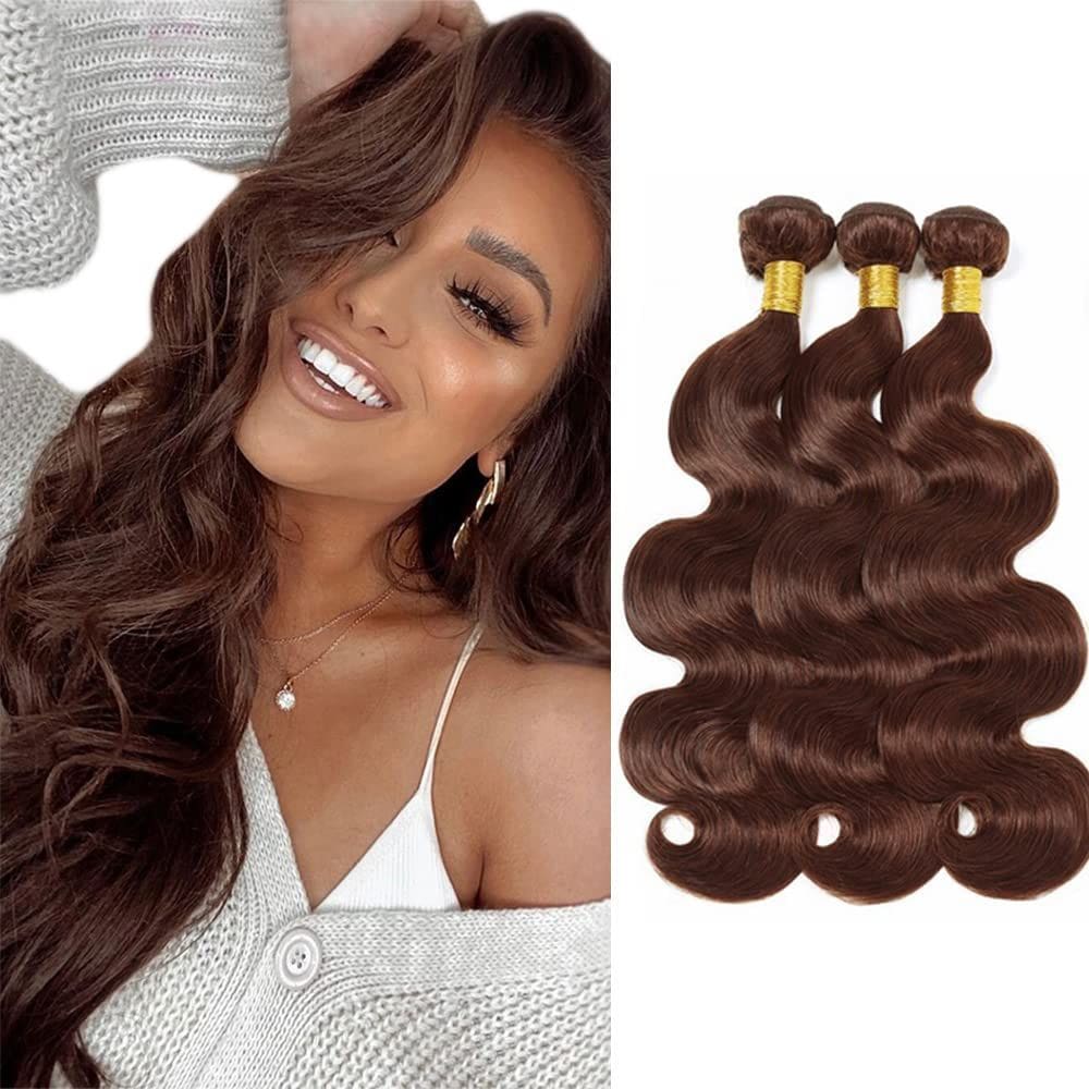 Pacotes de cabelo Wuvusnm Chocolate Brown Body Wave 40-50cm #4