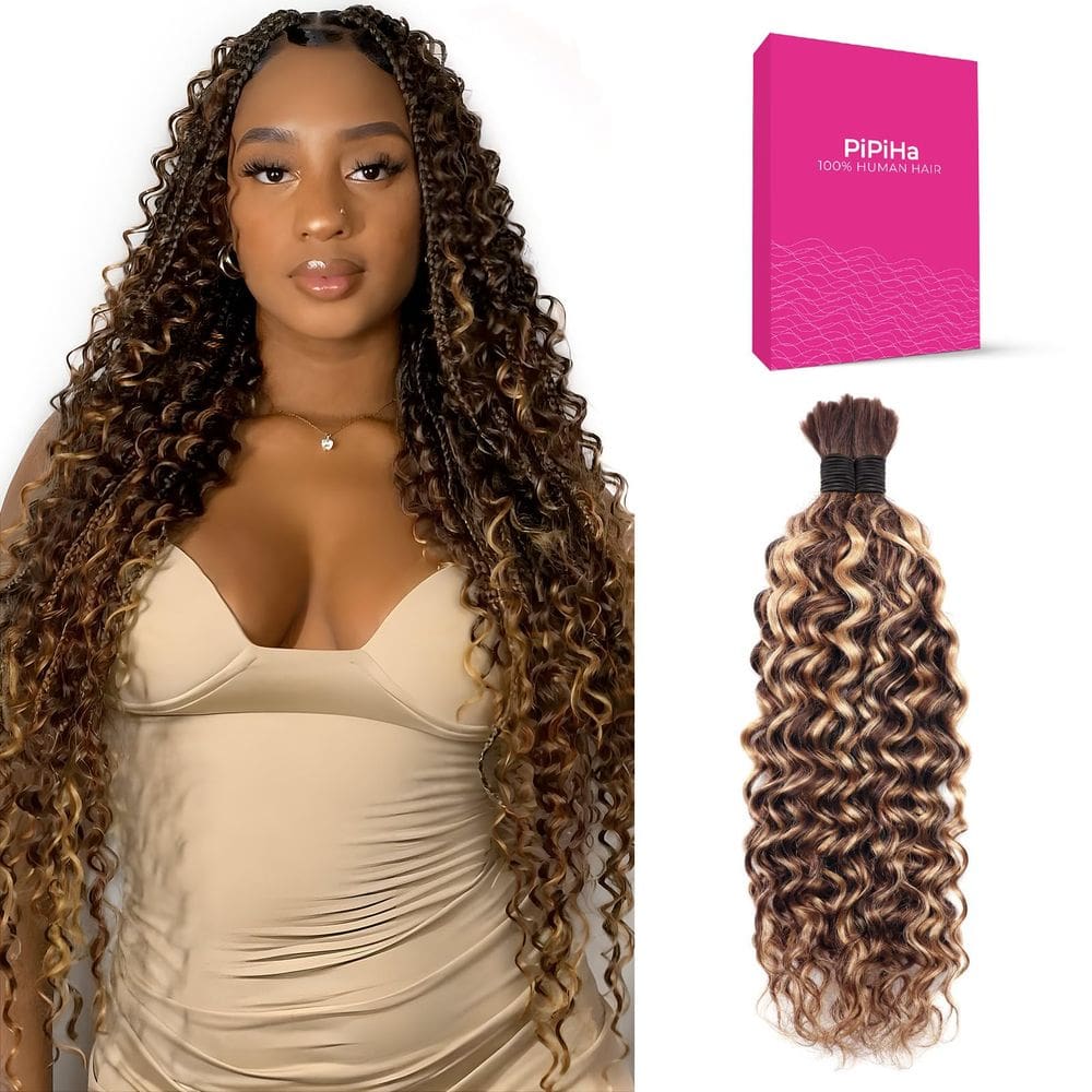 Cabelo humano trançando cabelo Boho Braids Water Wave 18