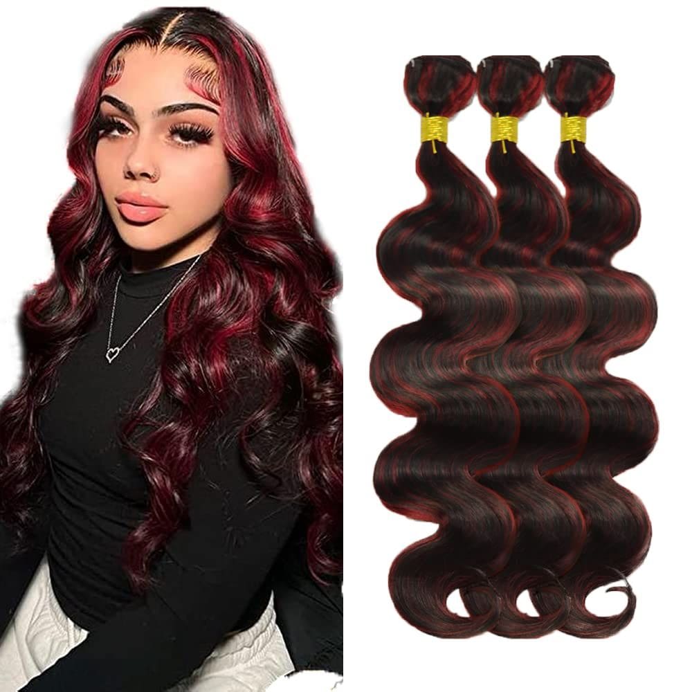 Pacotes de cabelo Vinmdonm P1B/99J Ombre Burgundy Body Wave x3