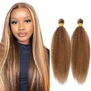 Pacotes de cabelo humano HRCeyOCR P4/27 Brown Kinky Straight 70-75cm