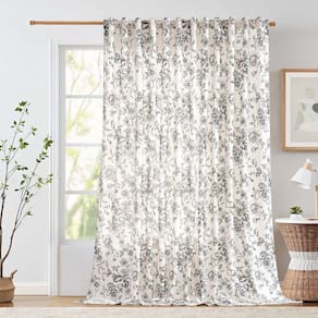 Cortinas jinchan Linen Floral 254x274cm Extra Largas para Pátio