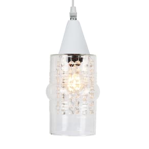 Lustre Pendente Taschibra Cristal Ali Liso E27 Transparente Bivolt Branco