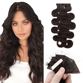 Extensões de cabelo Benehair Remy Tape em marrom escuro de 24 polegadas